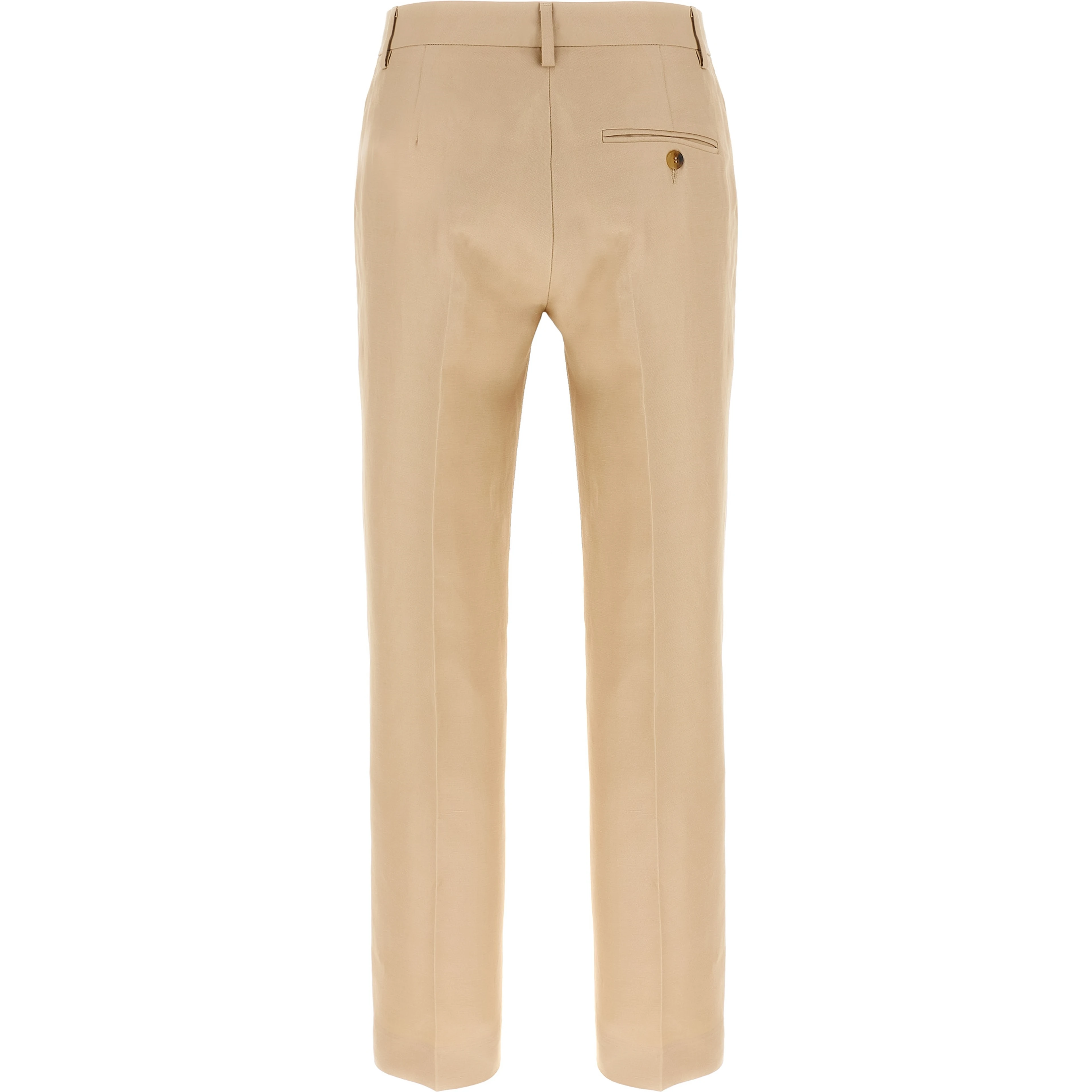 Beige Viscose Chino Pants