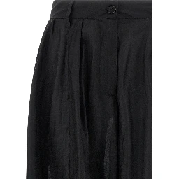 Black Lyocell Casual Pants