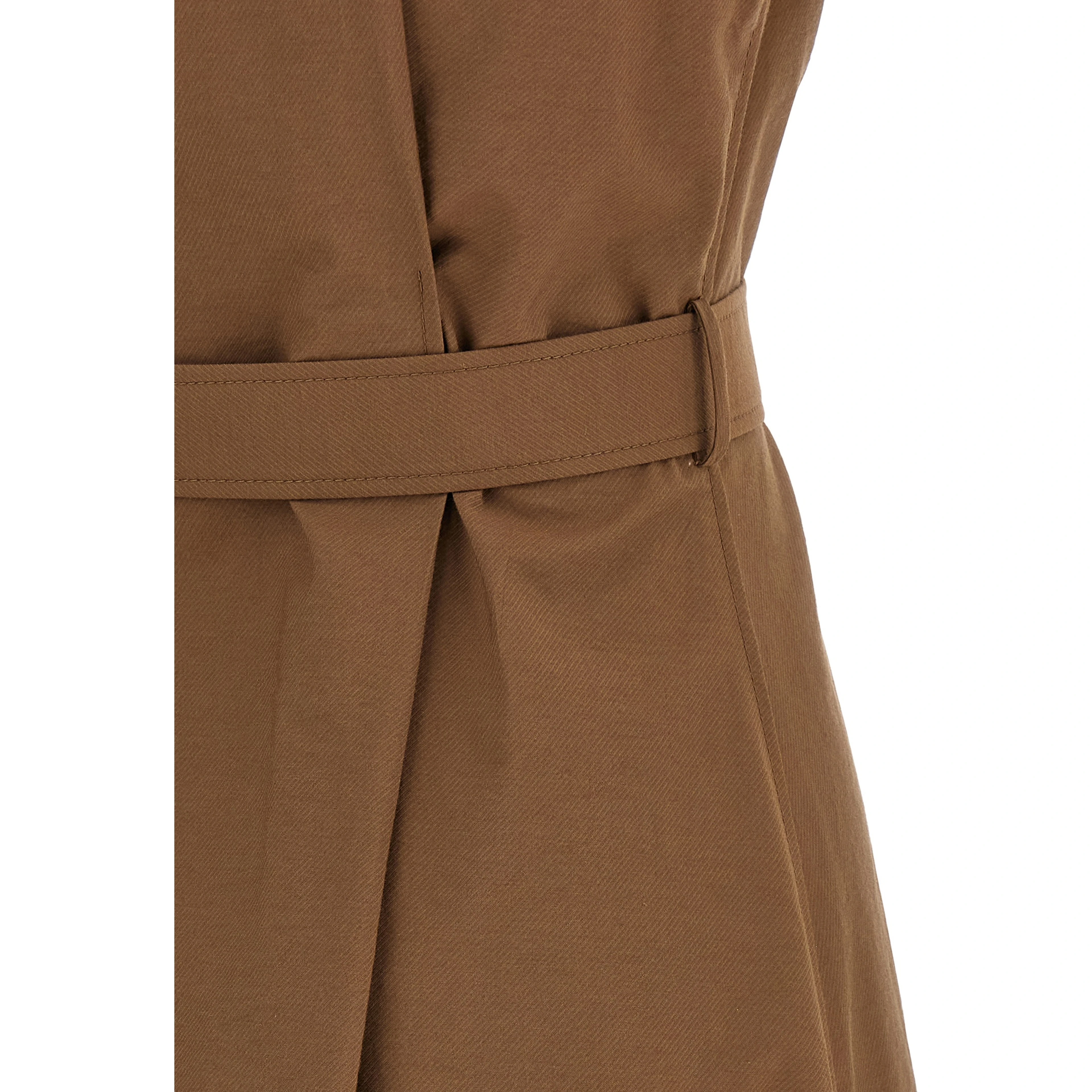 Brown Cotton Midi Dress