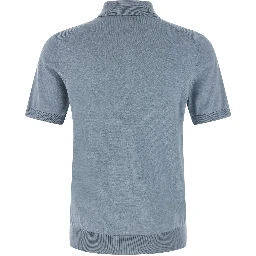 Blue Cotton Polo Shirt