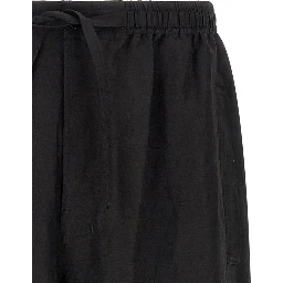 Black Linen Casual Pants