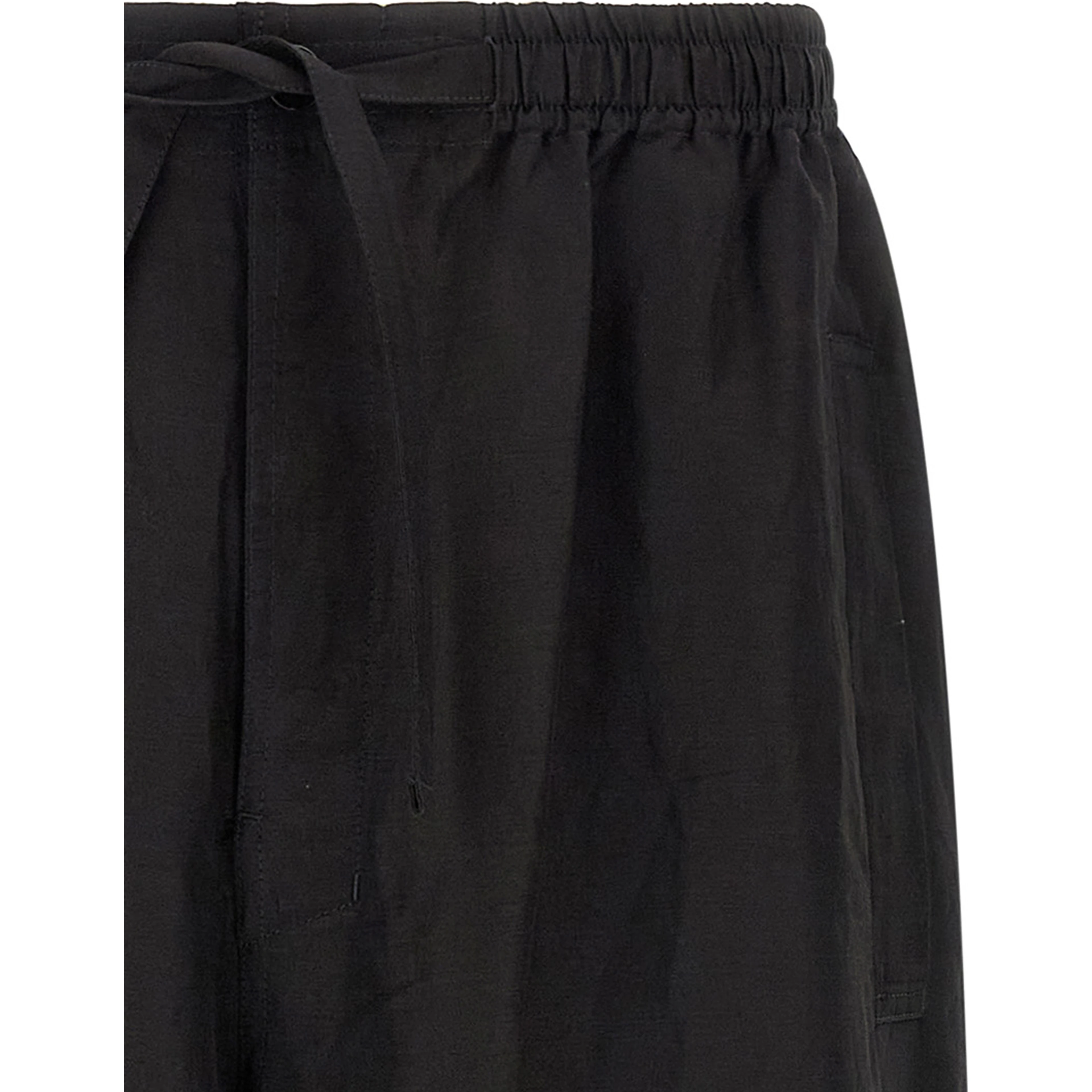 Black Linen Casual Pants