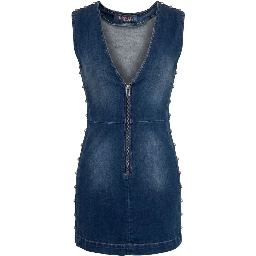 Blue Cotton Women Dress