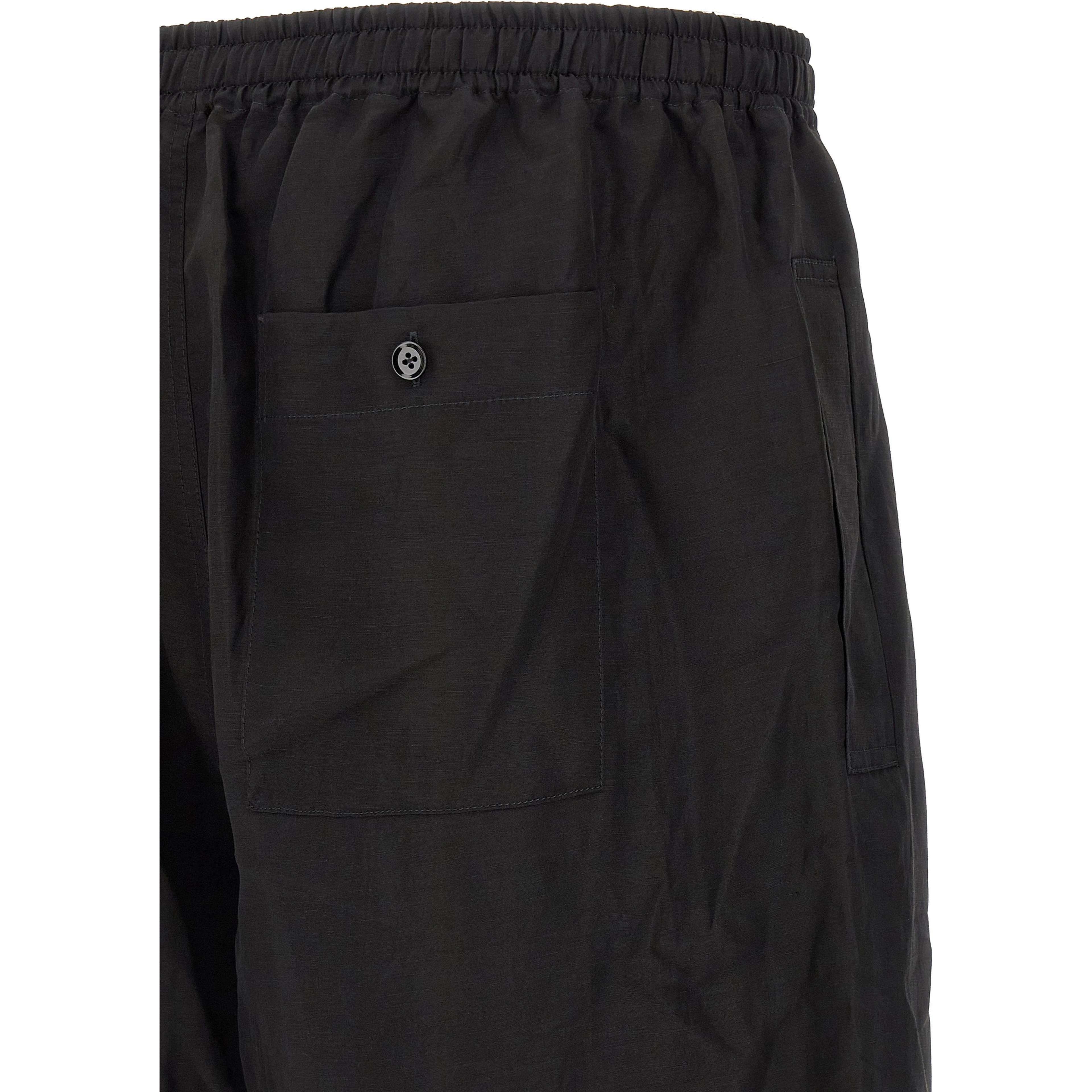 Black Linen Casual Pants