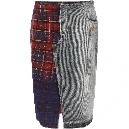 Multicolor Cotton Midi Skirt