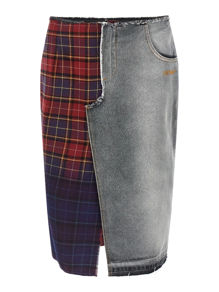 Multicolor Cotton Midi Skirt