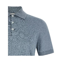Blue Cotton Polo Shirt