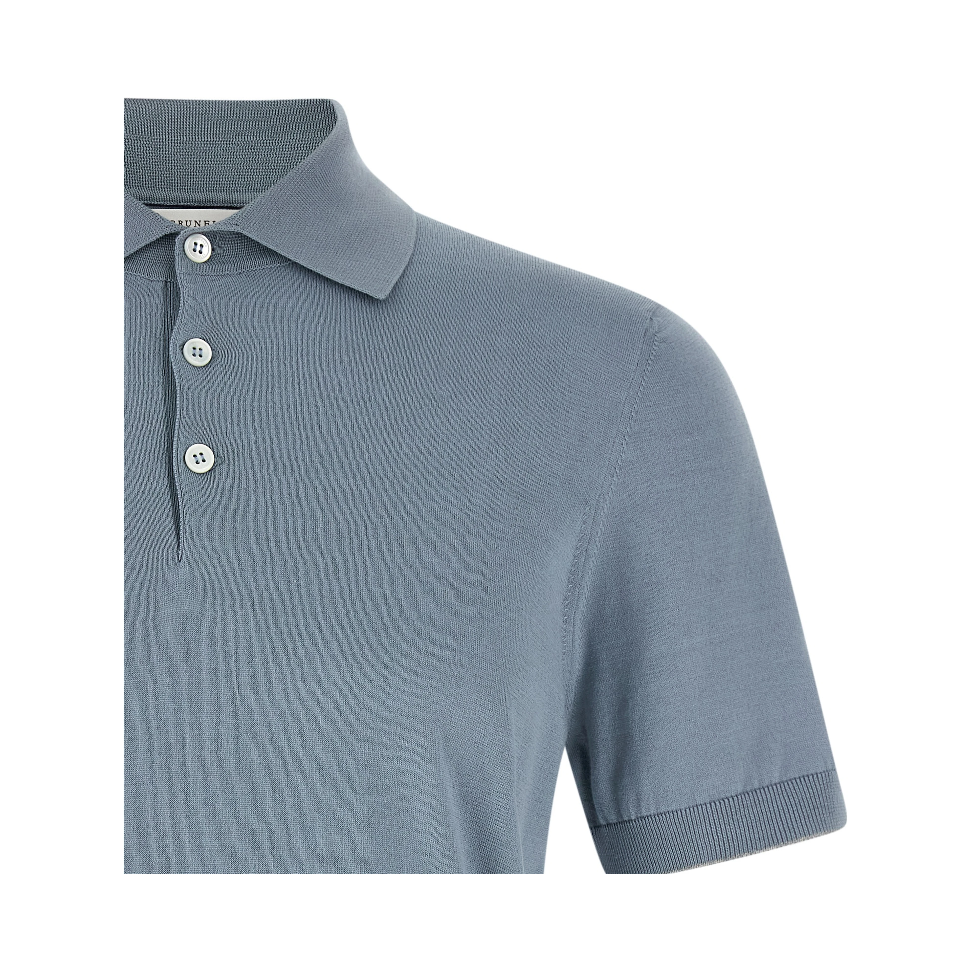 Blue Cotton Polo Shirt