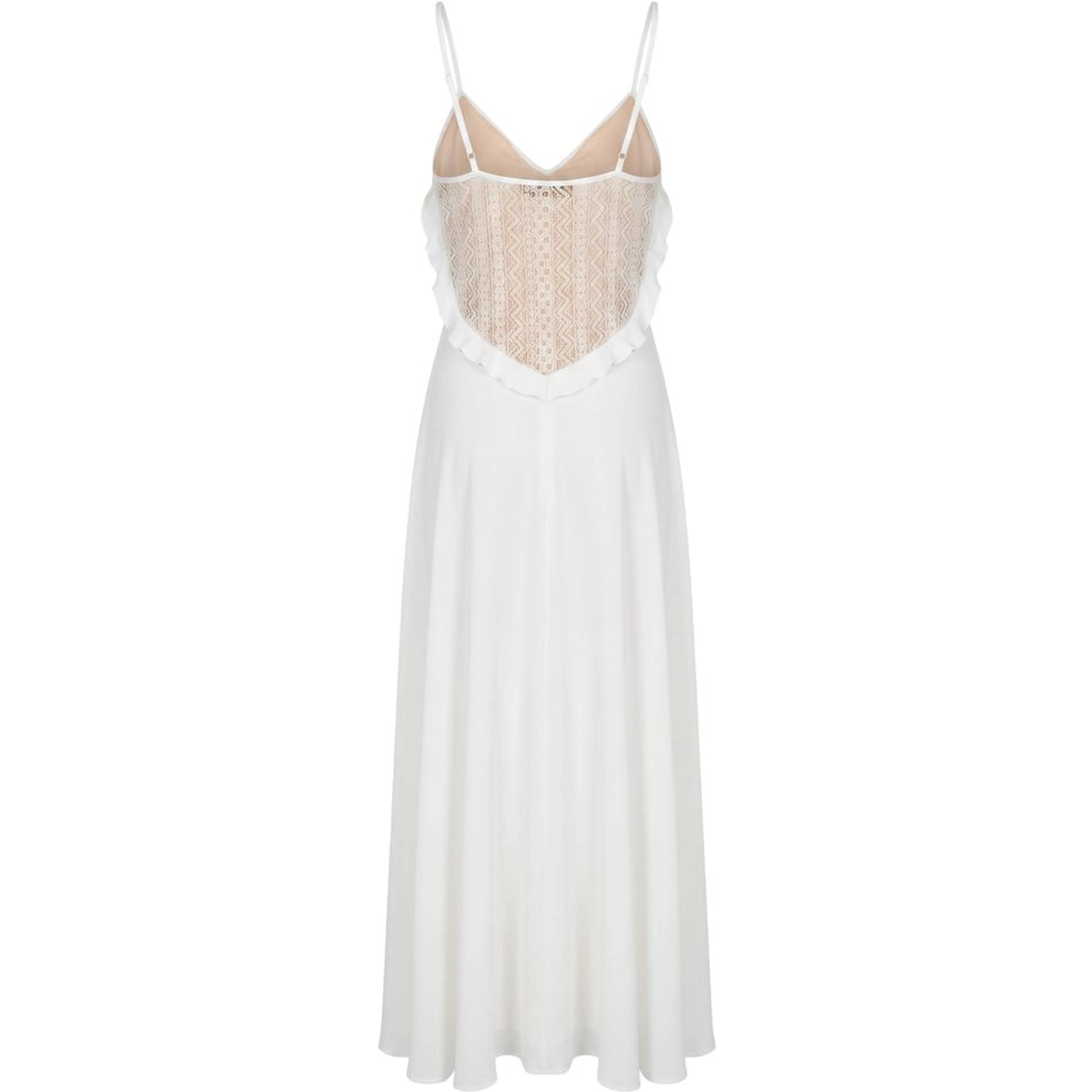 White Polyester Women Dress