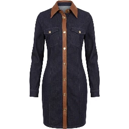 Blue Cotton Women Dress