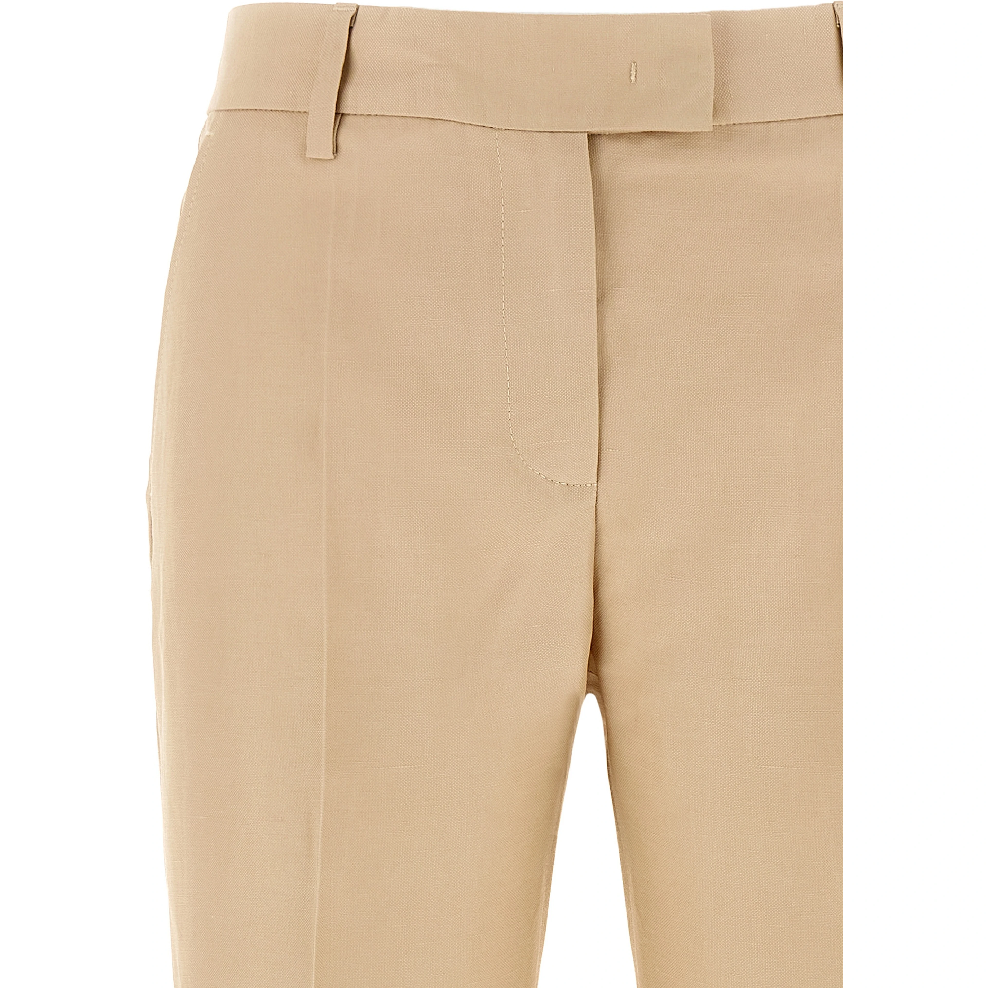 Beige Viscose Chino Pants