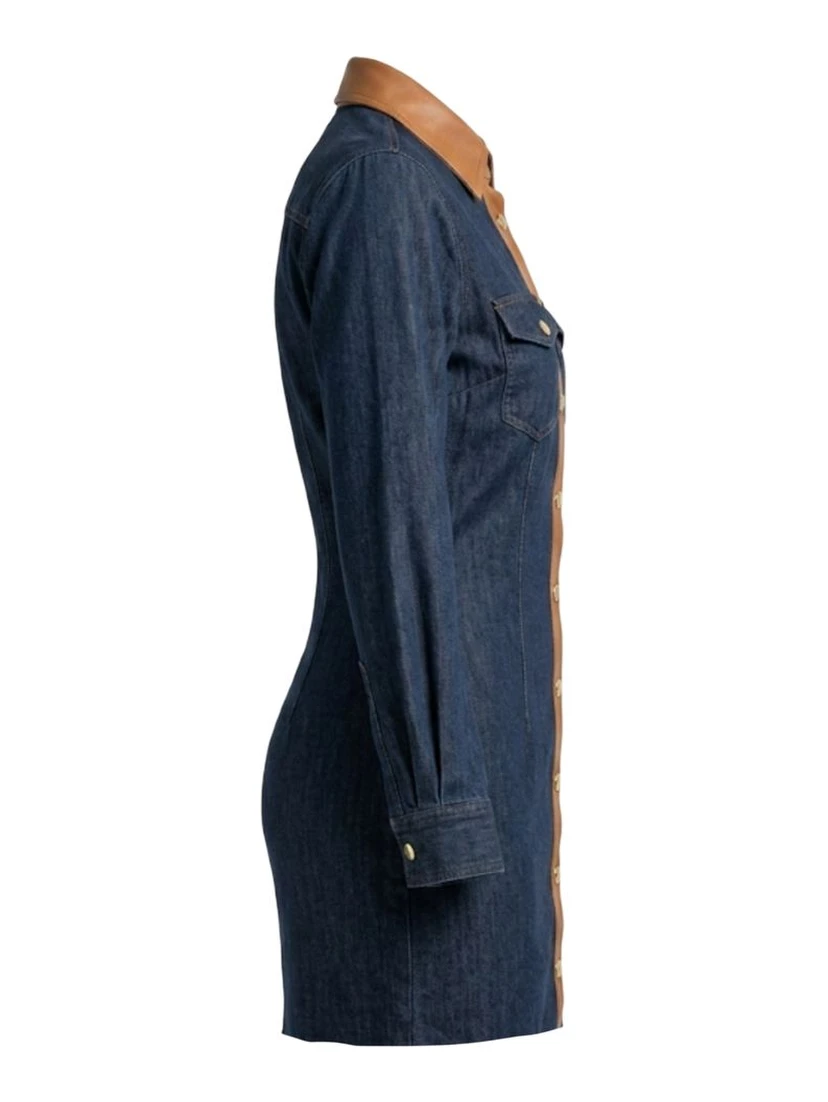 Blue Cotton Women Dress