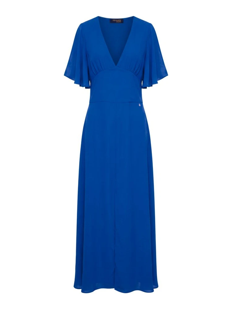 Blue Polyester Women Dress