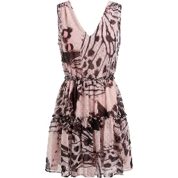 Pink Polyester Women Dress