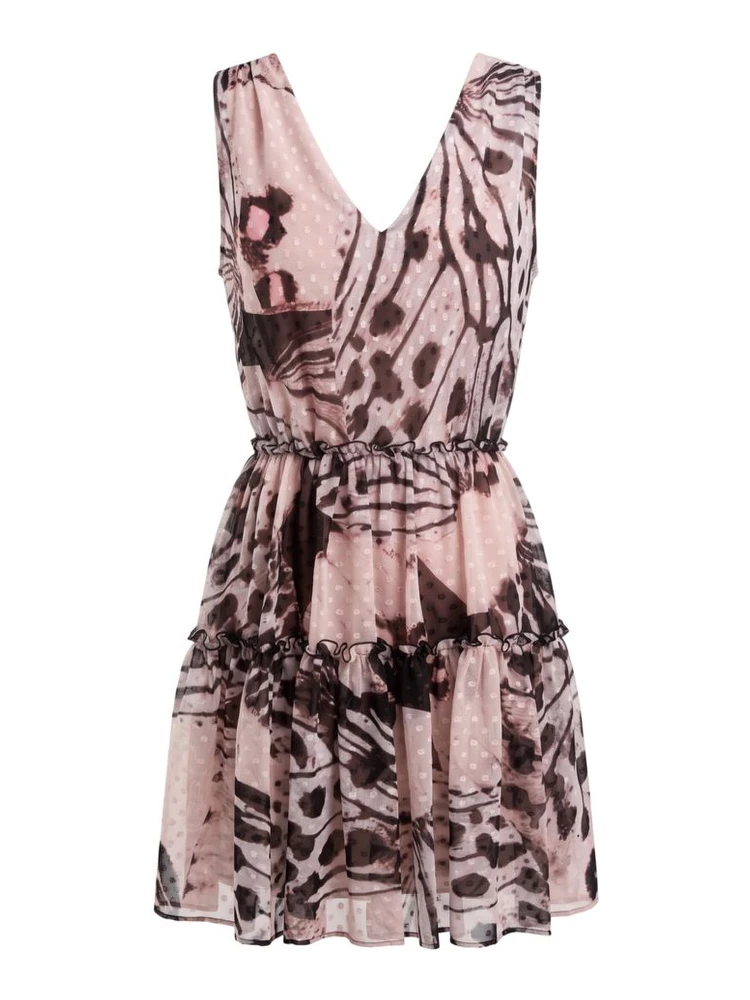 Pink Polyester Women Dress