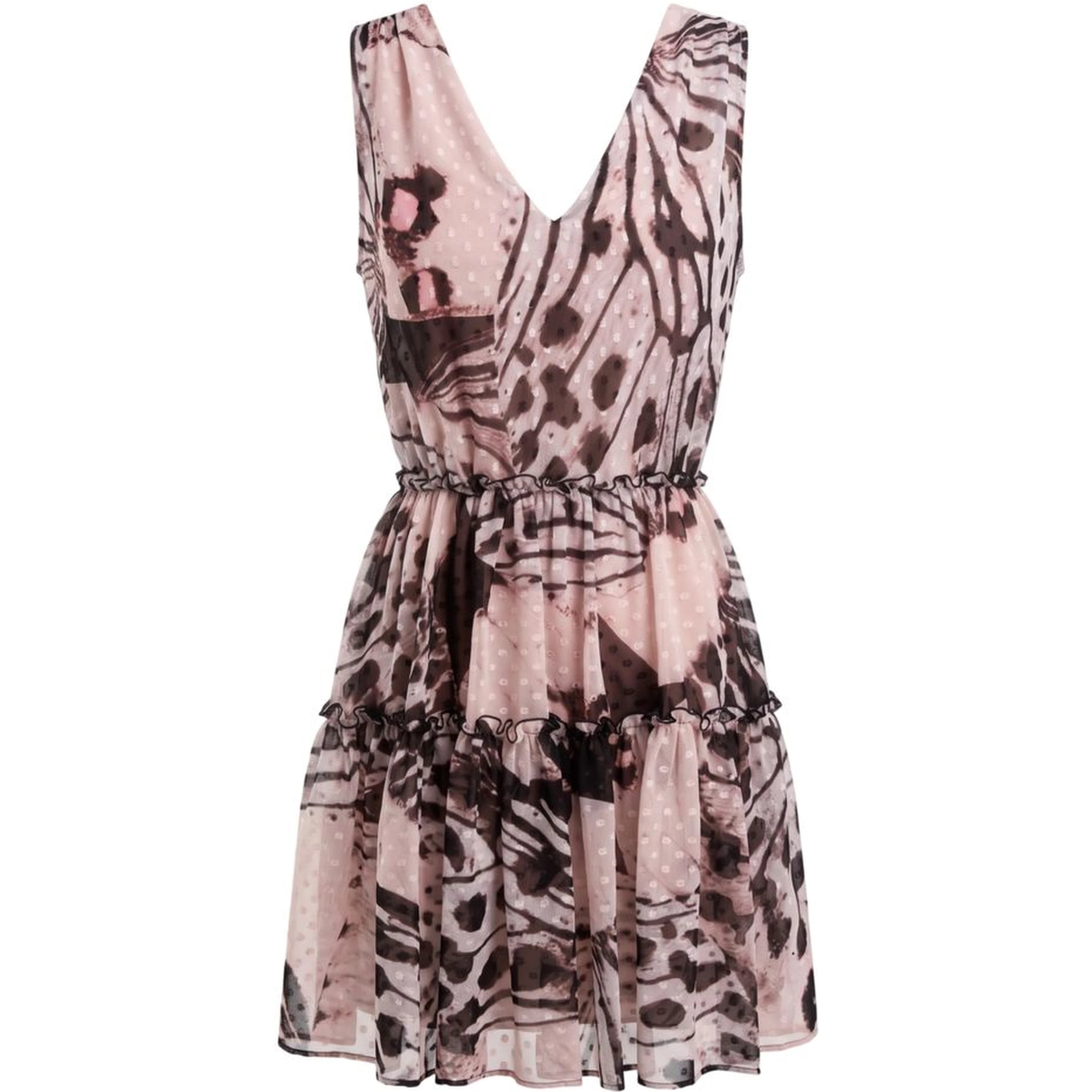 Pink Polyester Women Dress