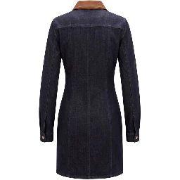 Blue Cotton Women Dress
