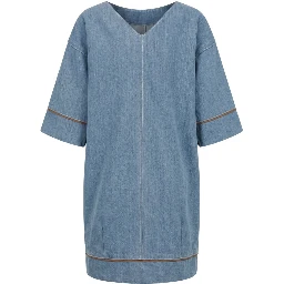 Blue Cotton Women Dress