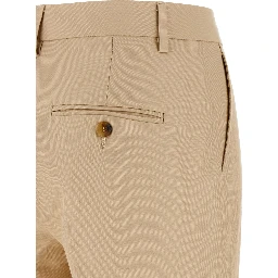 Beige Viscose Chino Pants