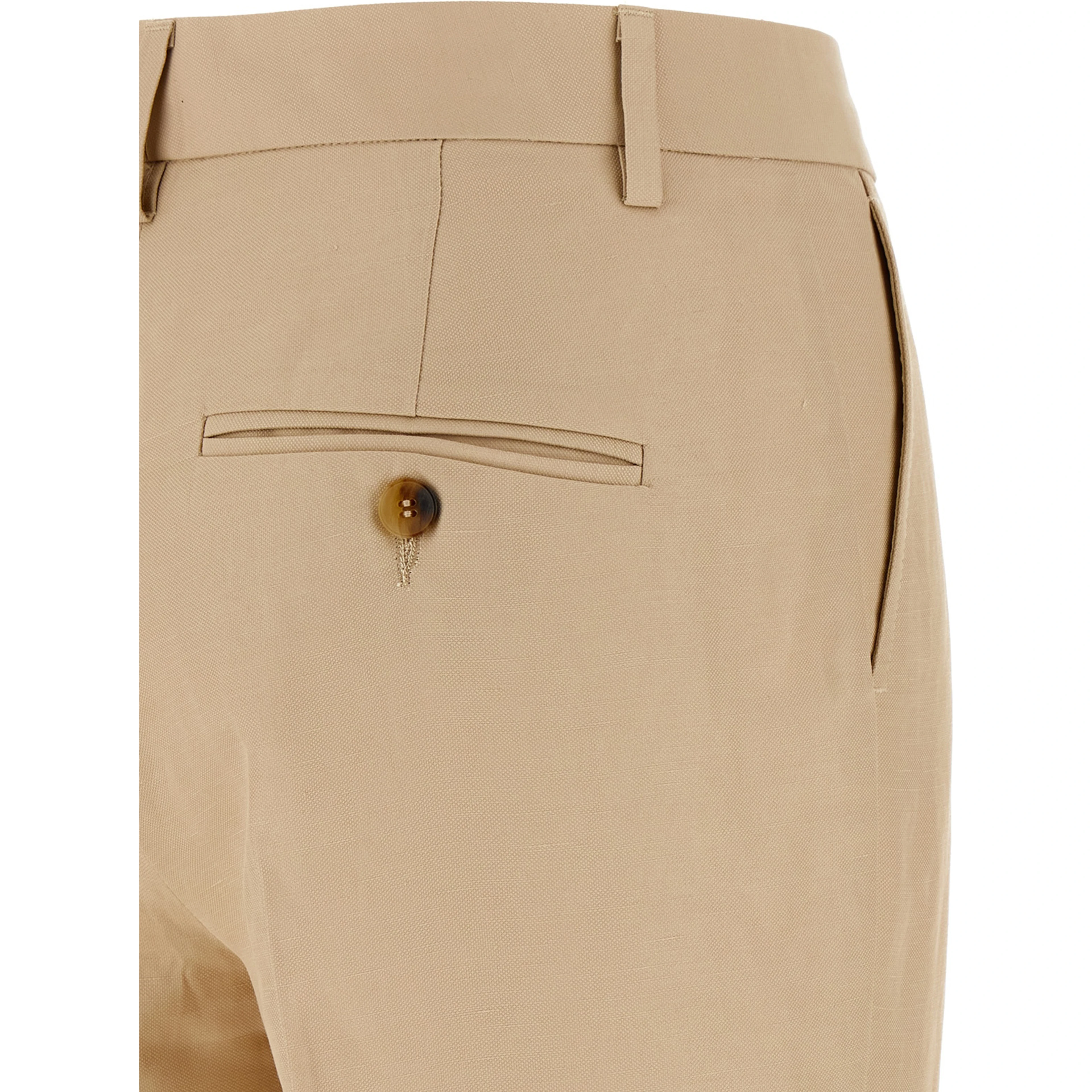 Beige Viscose Chino Pants