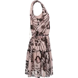 Pink Polyester Women Dress
