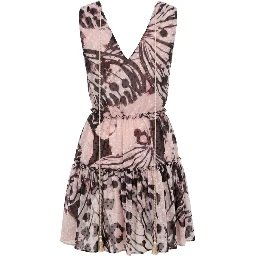 Pink Polyester Women Dress