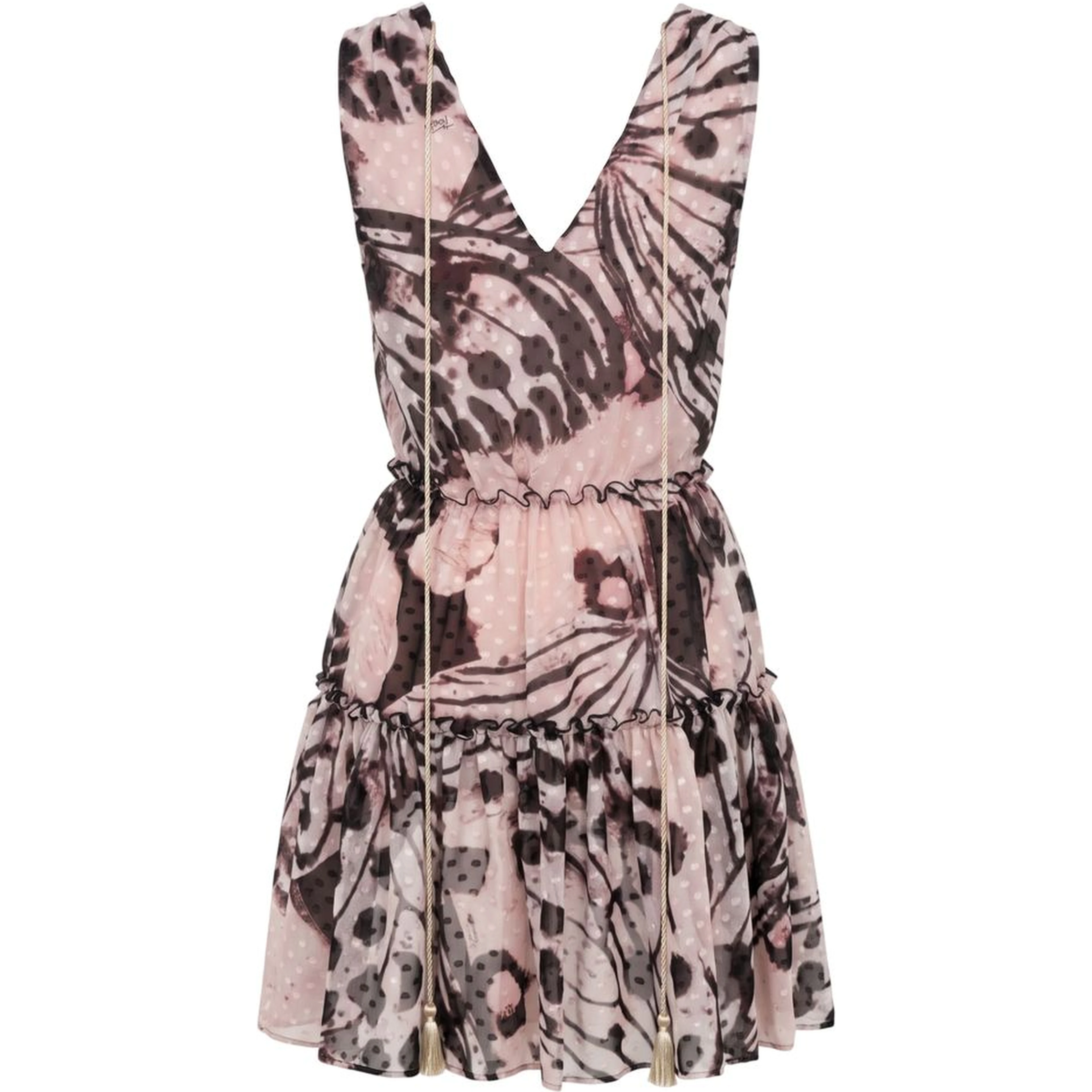 Pink Polyester Women Dress