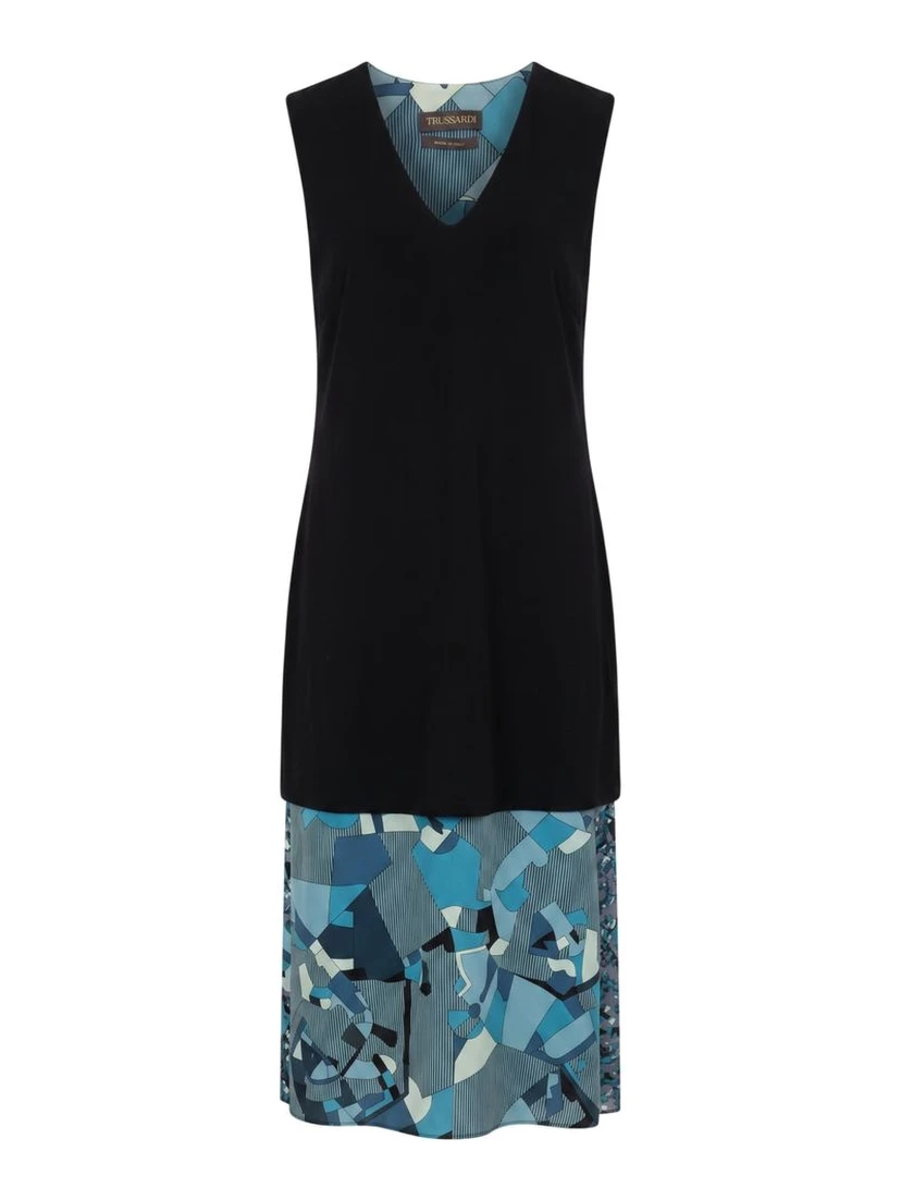 Blue Silk Women Dress
