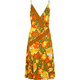 Yellow Silk Women Dress