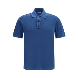 Blue Wool Oves Aries Polo Shirt