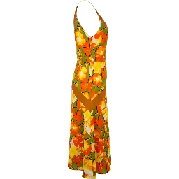 Yellow Silk Women Dress