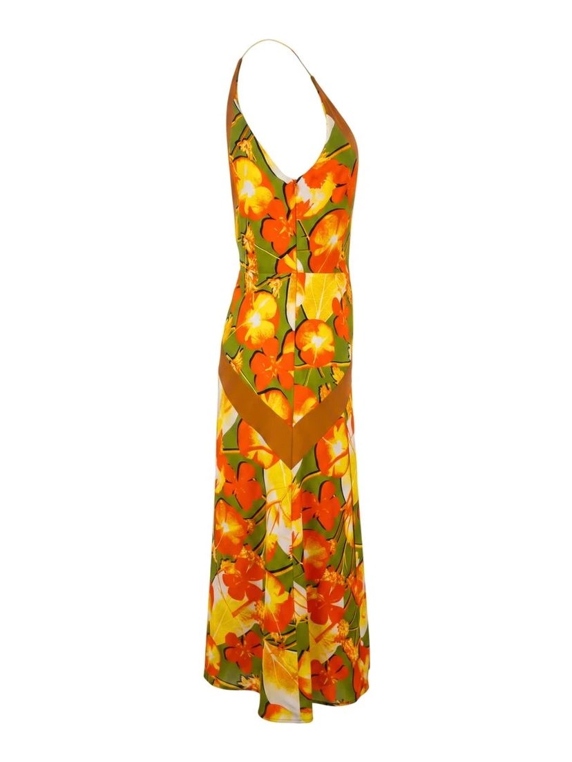 Yellow Silk Women Dress