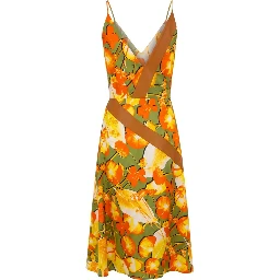Yellow Silk Women Dress