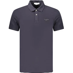 Blue Cotton Mens Polo Shirt