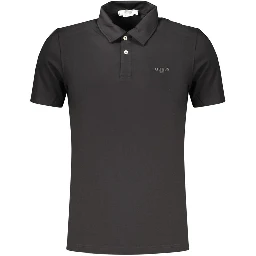 Black Cotton Men's Polo