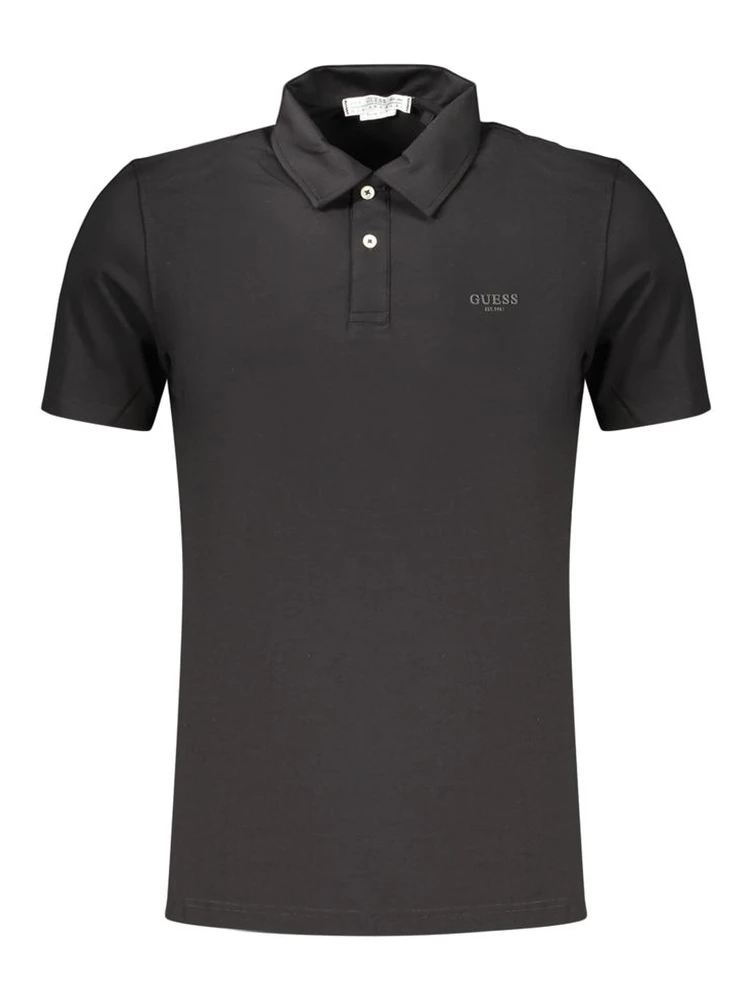 Black Cotton Men's Polo