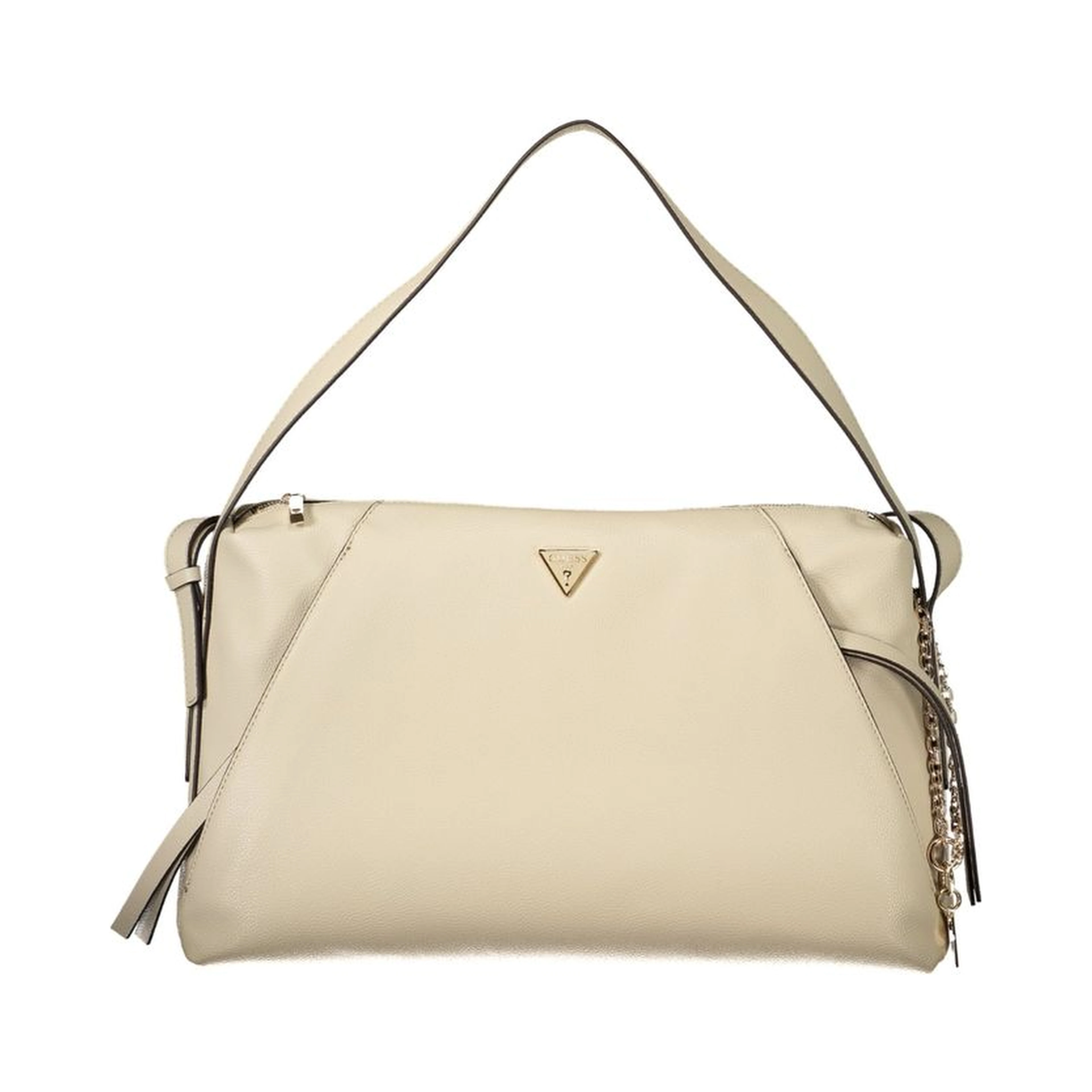 Beige Polyurethane Women's Bag