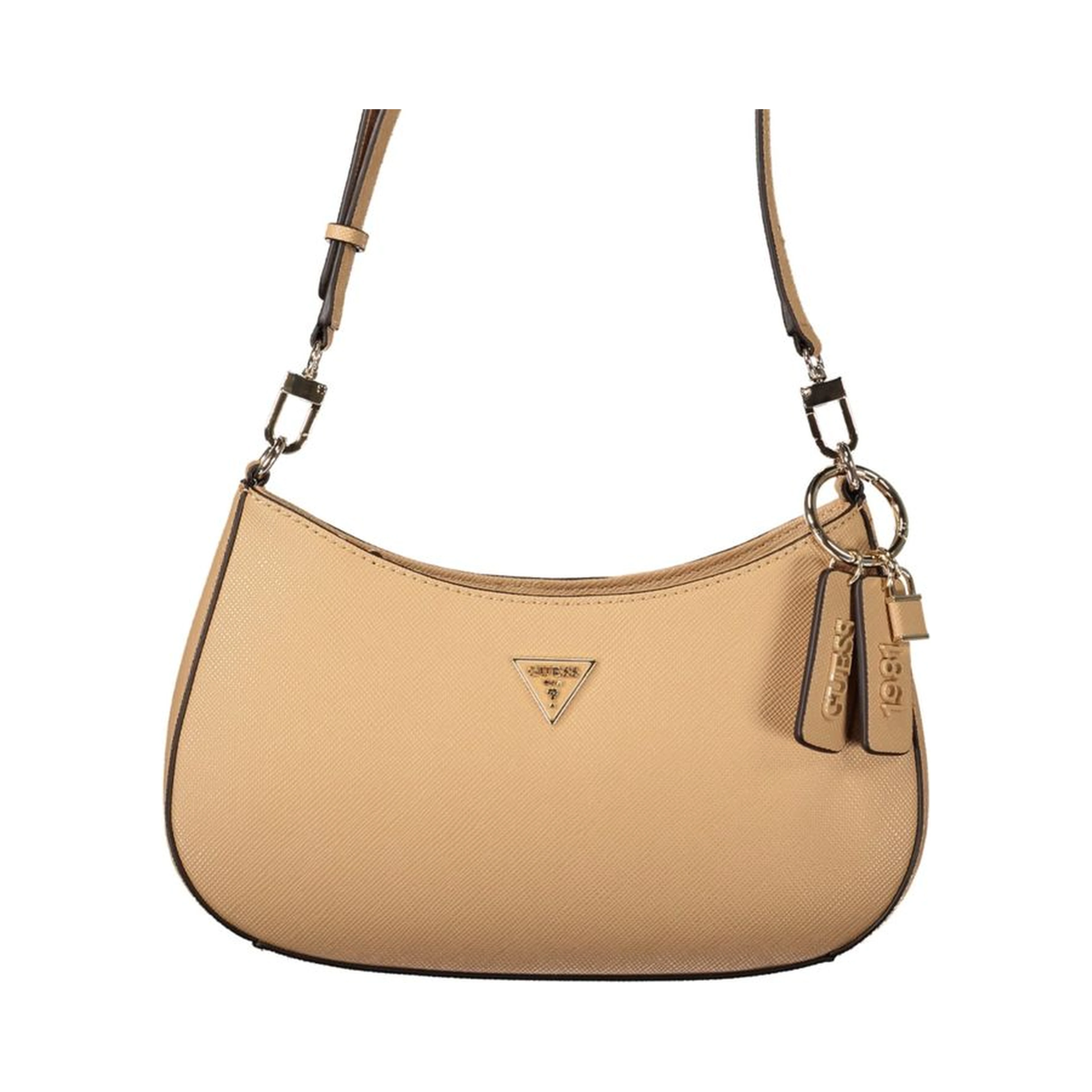 Beige Polyurethane Women's Bag