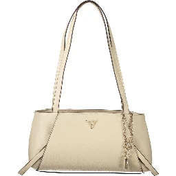 Beige Polyurethane Women's Bag