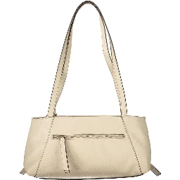 Beige Polyurethane Women's Bag