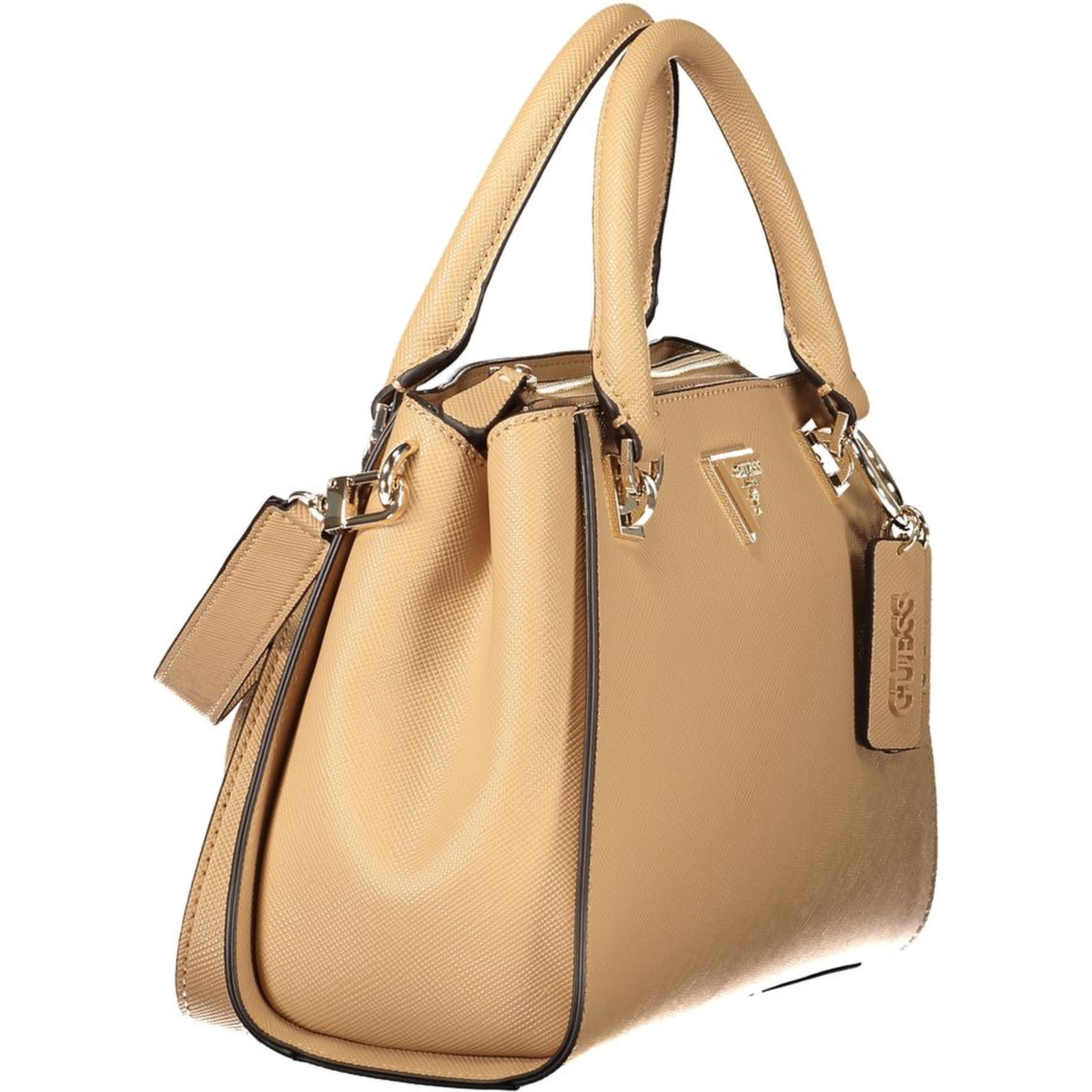 Beige Polyurethane Women's Bag