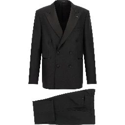Black Virgin Wool Two-Piece Suit