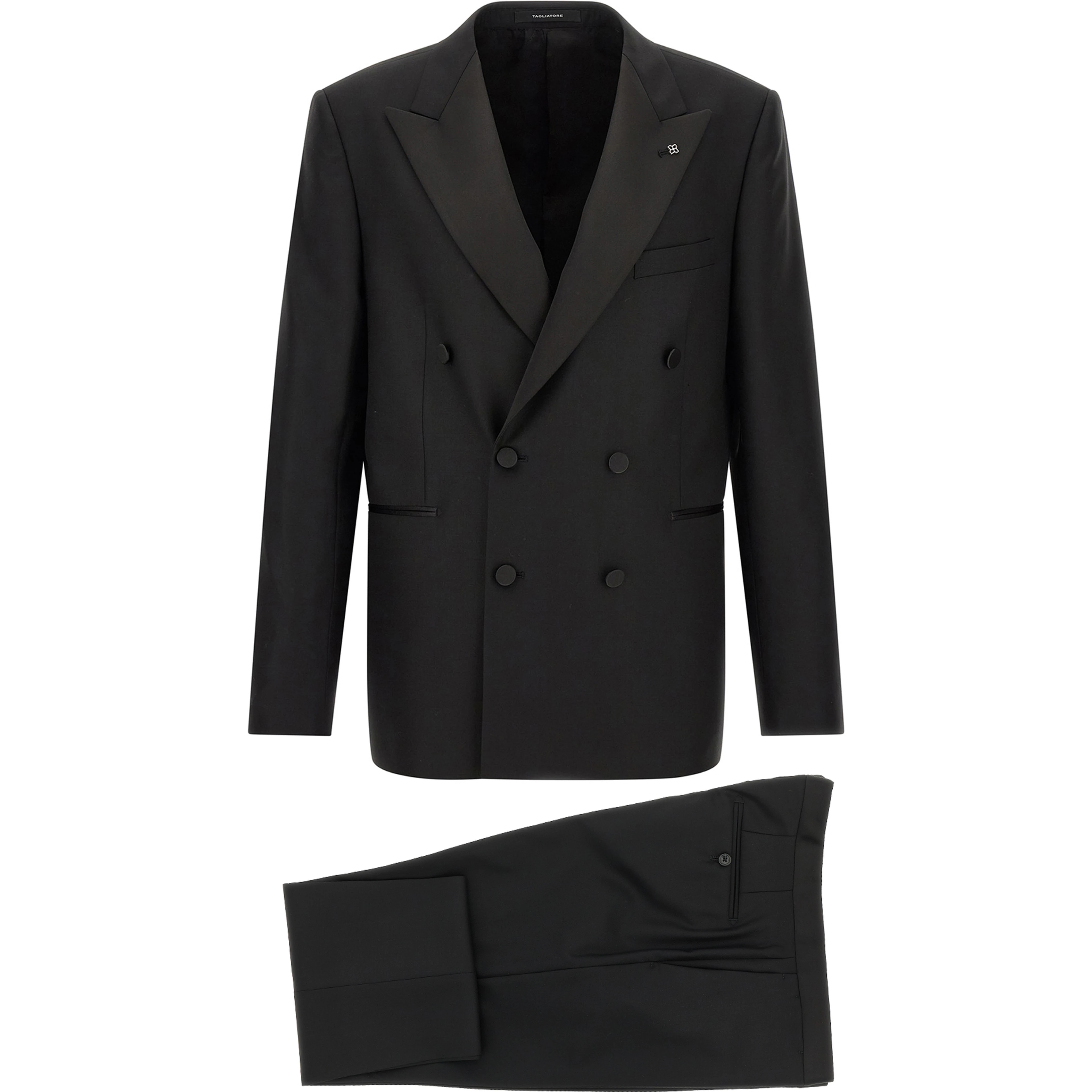 Black Virgin Wool Two-Piece Suit
