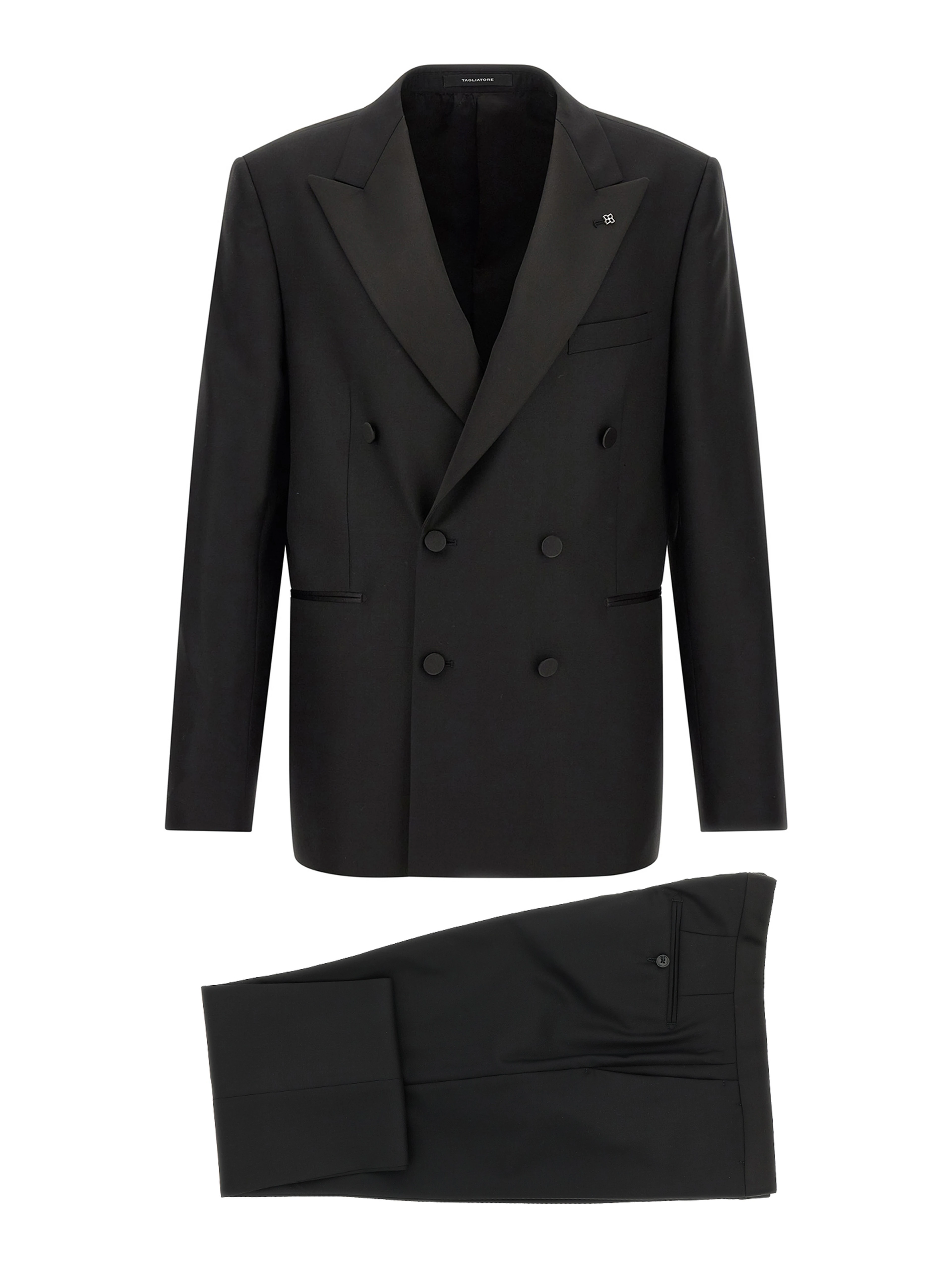 Black Virgin Wool Two-Piece Suit