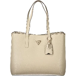 Beige Polyurethane Women's Bag