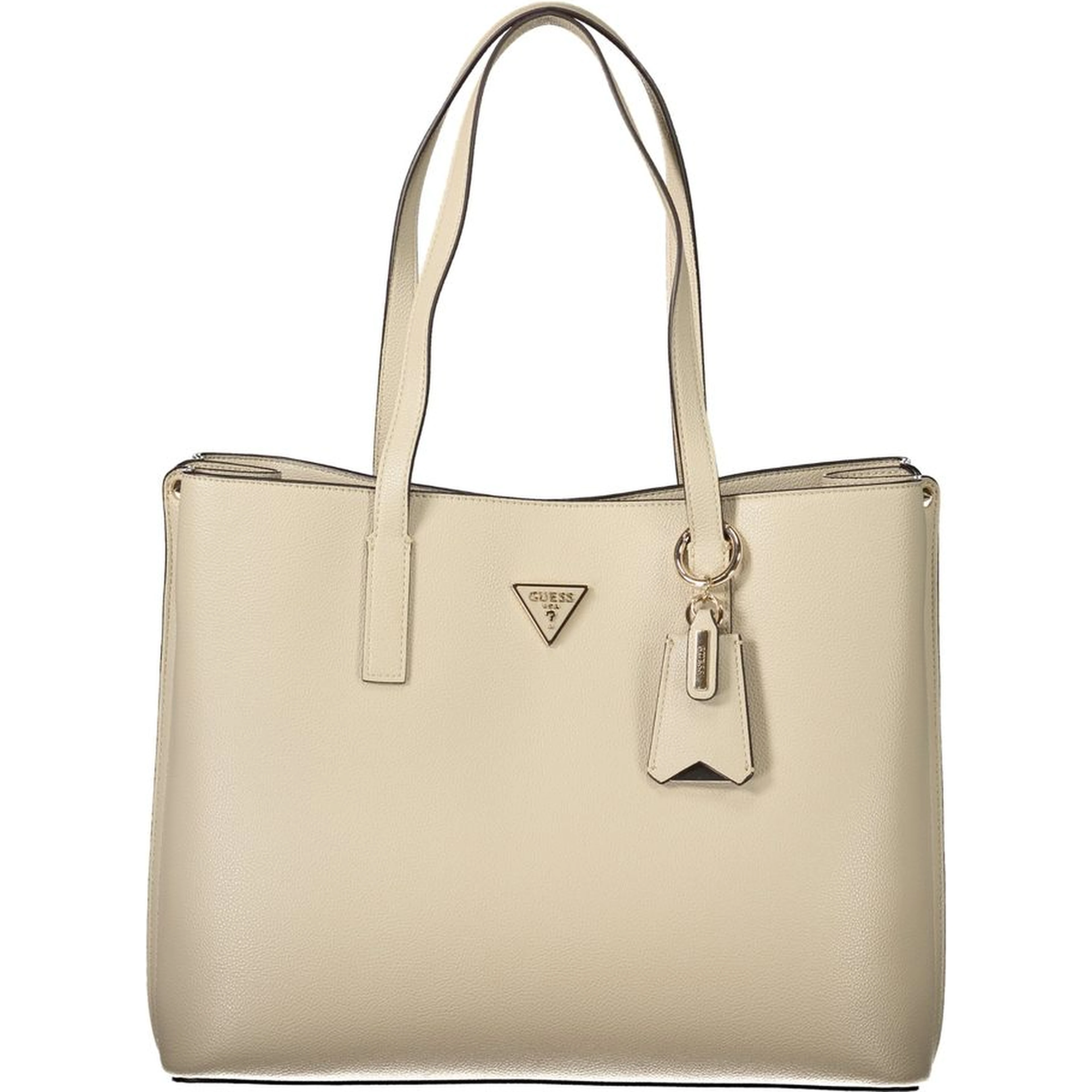Beige Polyurethane Women's Bag