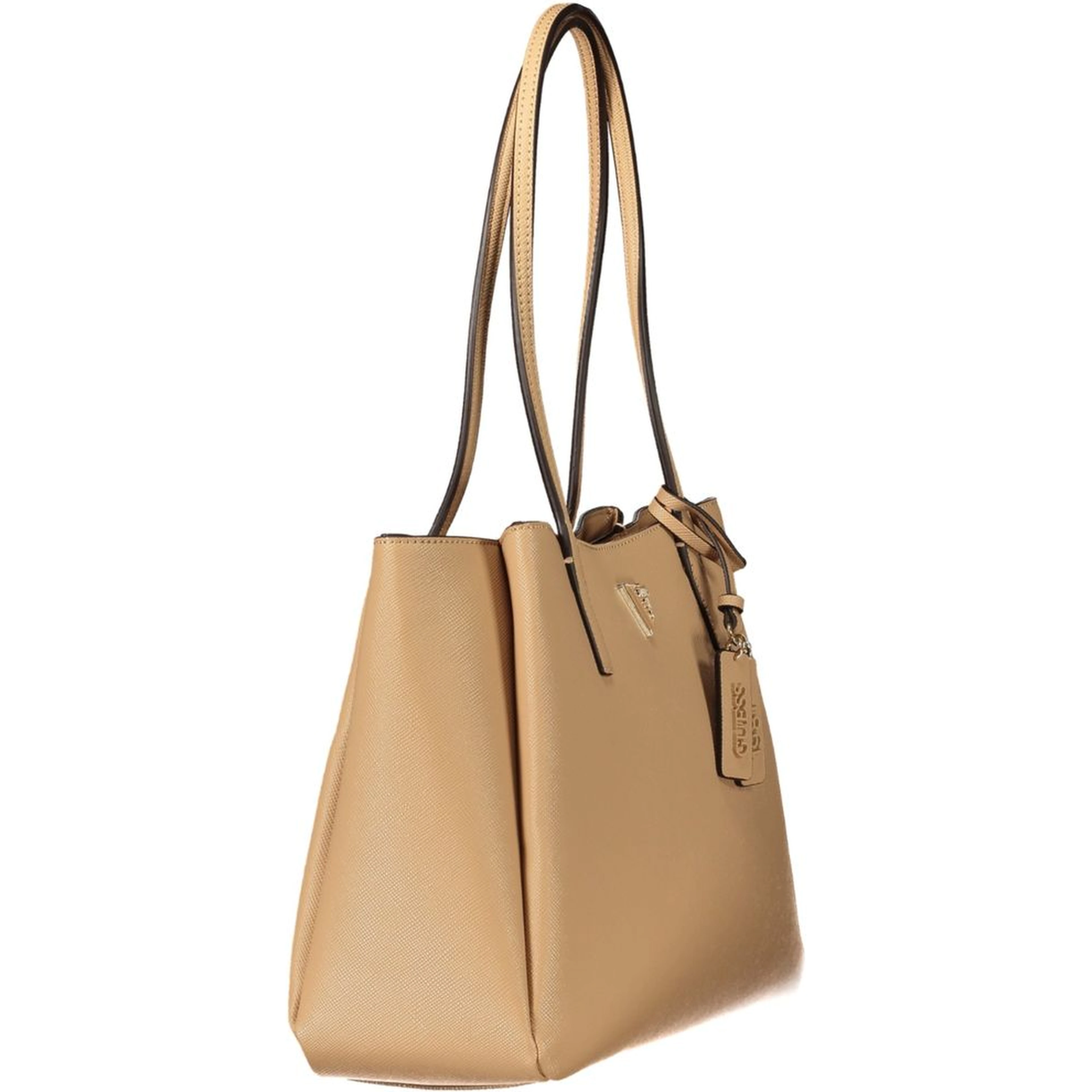 Beige Polyurethane Womens Bag