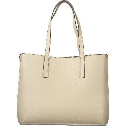 Beige Polyurethane Women's Bag