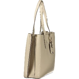 Beige Polyurethane Women's Bag