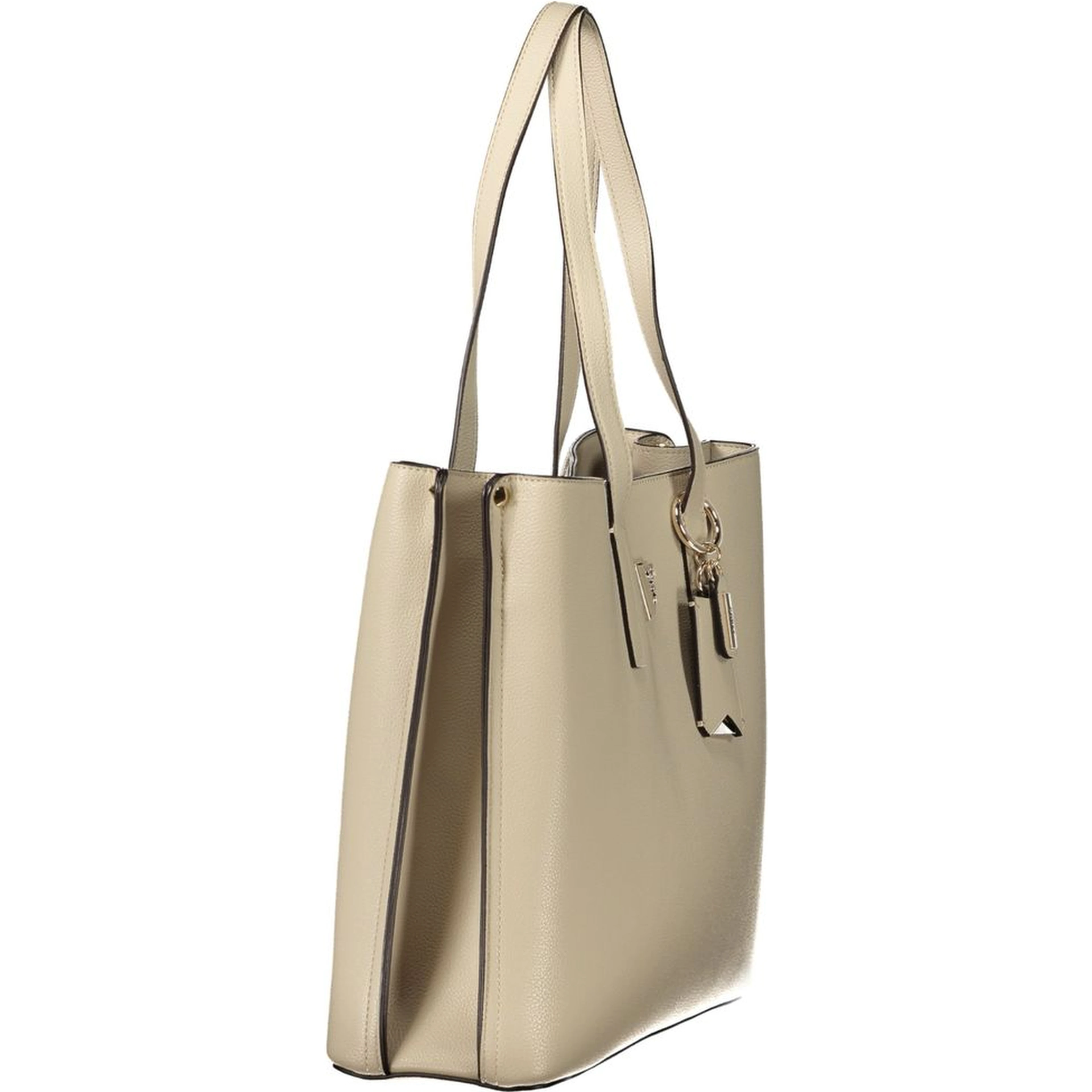 Beige Polyurethane Women's Bag